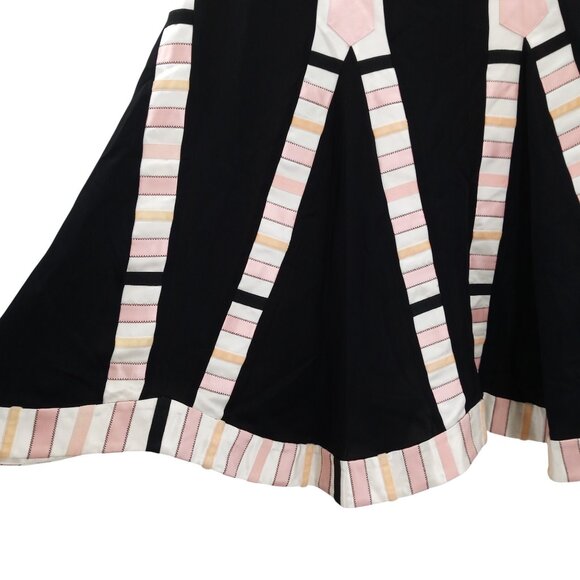 Temperley London 100% Silk Flared Patchwork A-Line Skirt Size UK 12 US 8 Lined - Picture 3 of 9